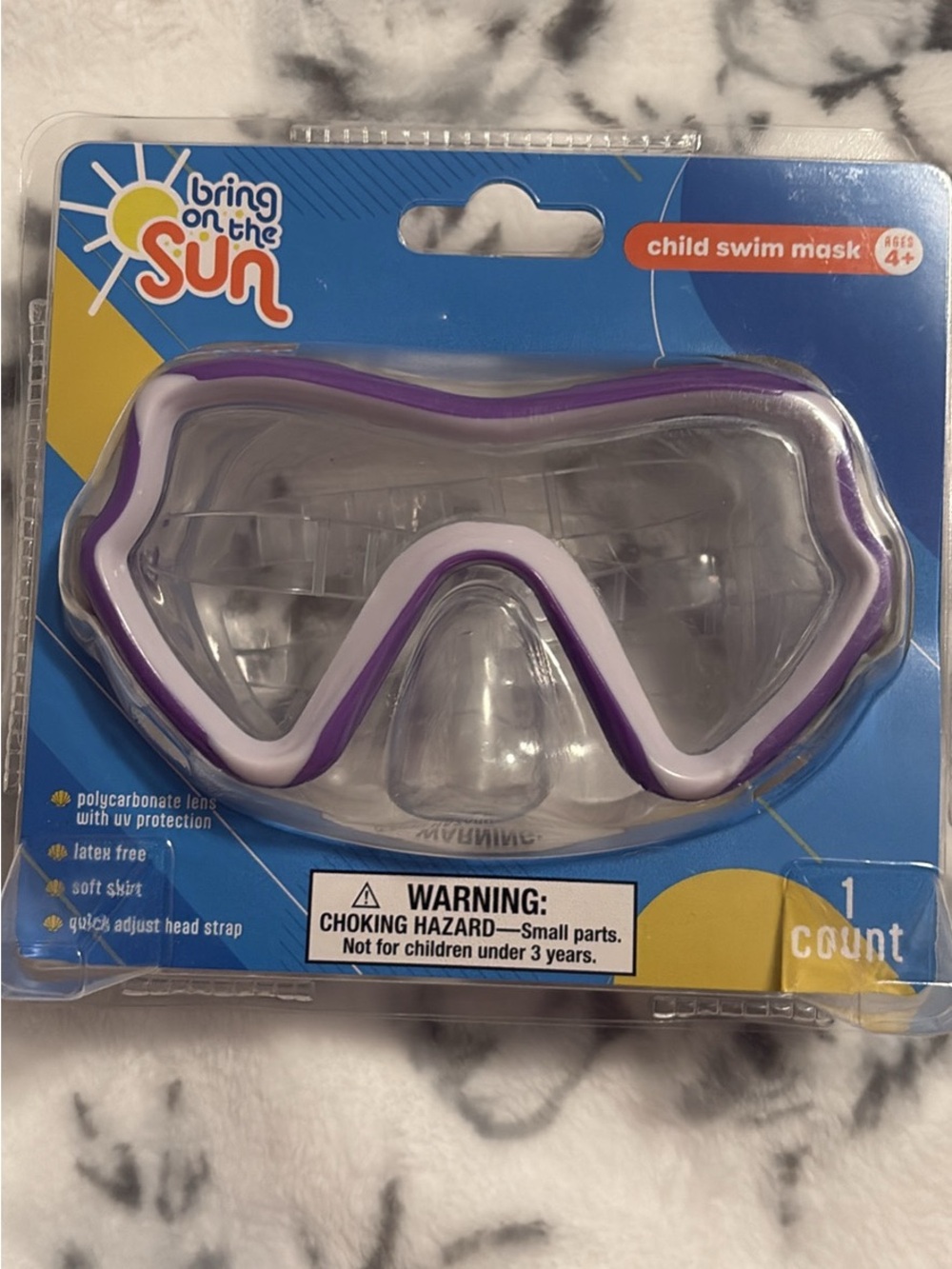 Bring On The Sun Purple Kids Swim Mask - Child Goggles